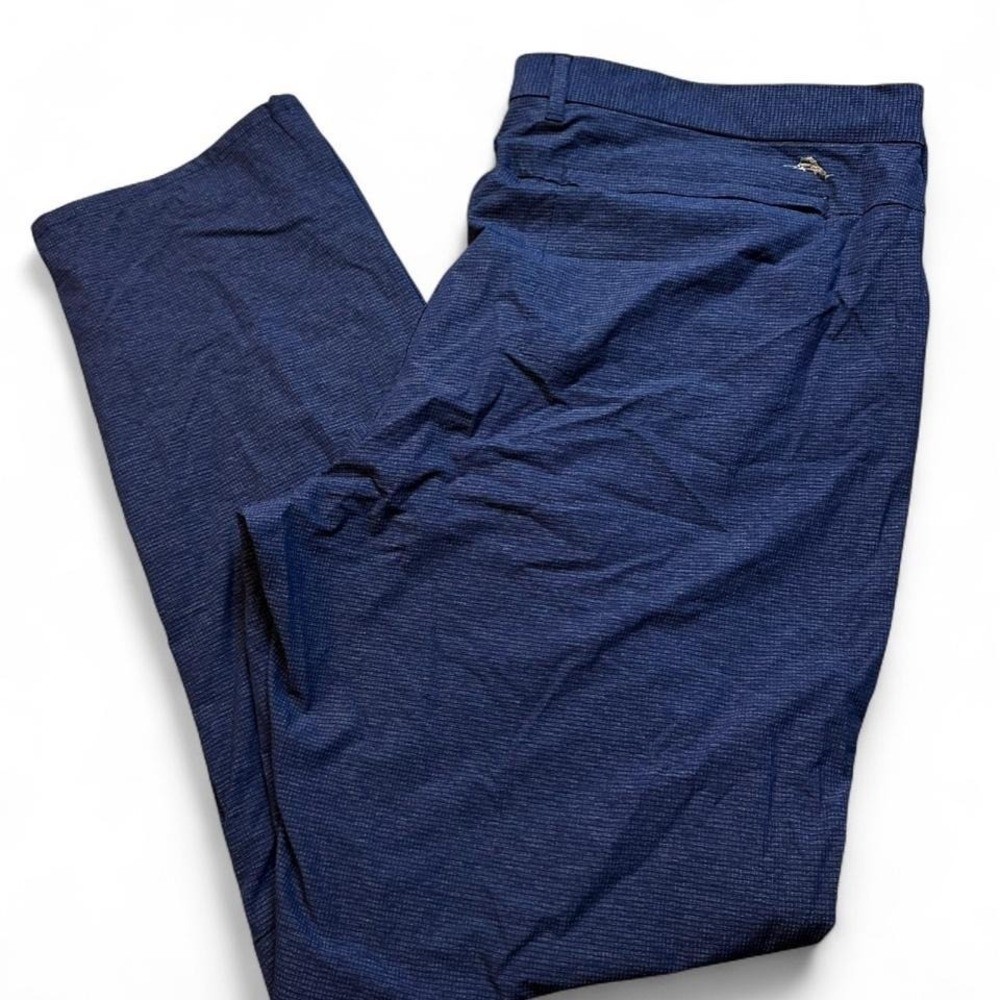 Tommy‎ Bahama Pants Mens 40x32 Blue Microprint Stretch Chino Casual Golf Travel